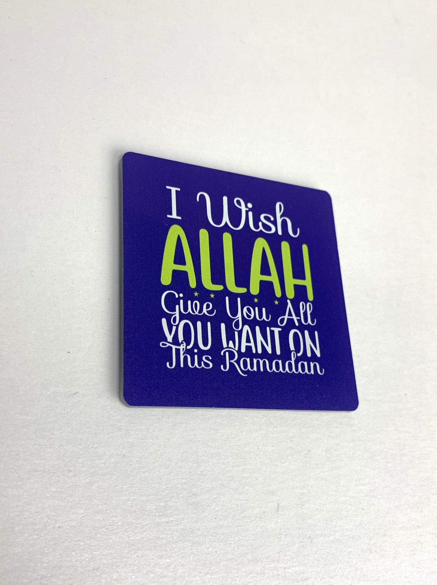 Fridge magnets in Islamic theme • Set of refrigerator magnets • Verses from Quran in Arabic and English Various Colours 4mm Acrylic